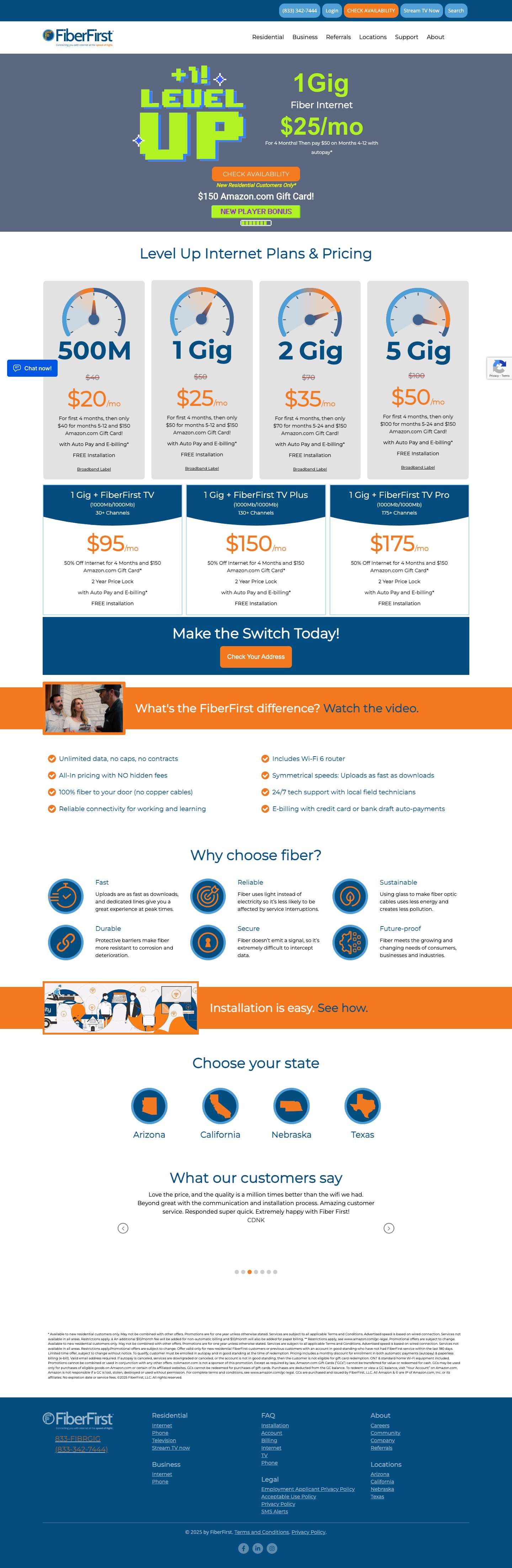 Fiber Internet Provider - FiberFirst - Full Screenshot