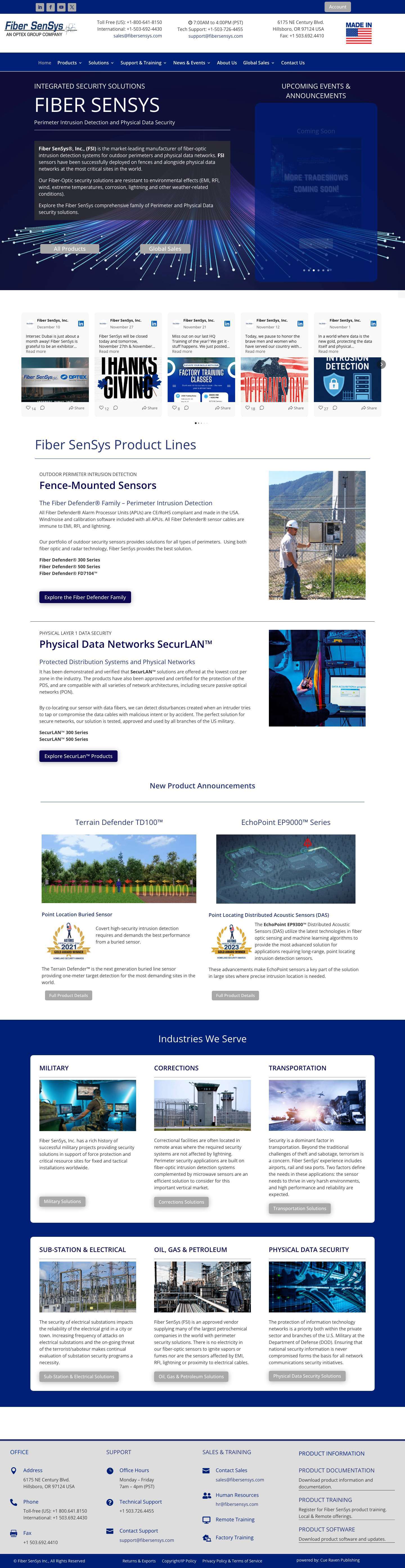 Home | Fiber SenSys Inc. - Full Screenshot