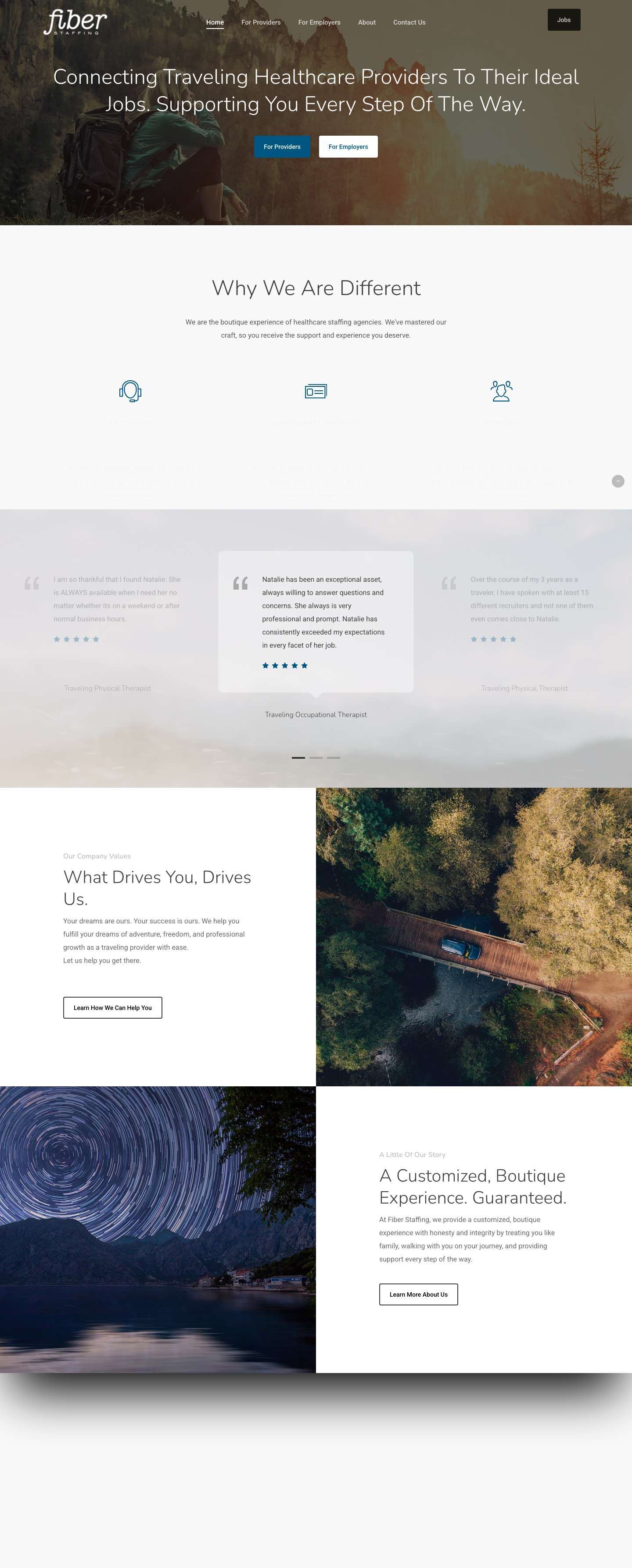 Fiber Staffing – Connecting therapists, techs, and nurses to their ideal jobs - Full Screenshot