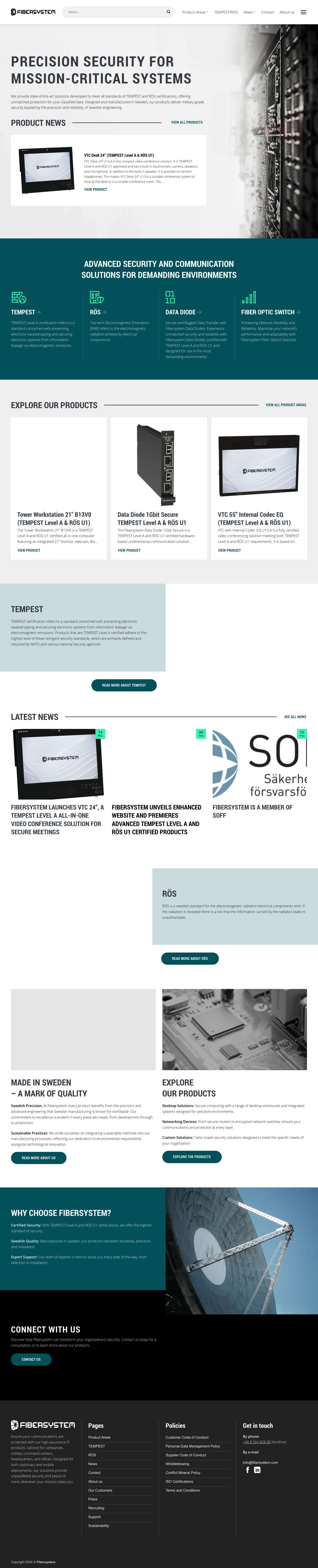 Fibersystem AB, Data Diodes | Fibersystem - Full Screenshot