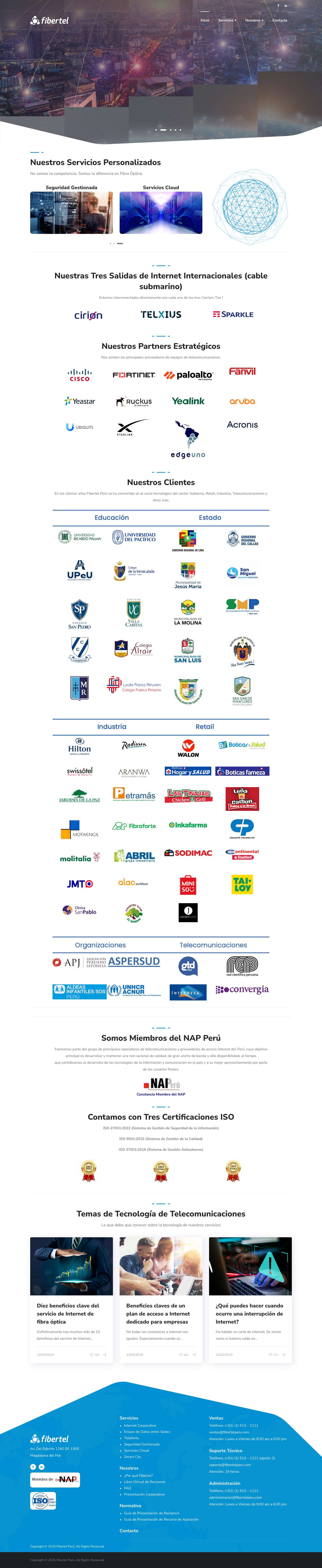 Inicio - Fibertel Perú - Full Screenshot