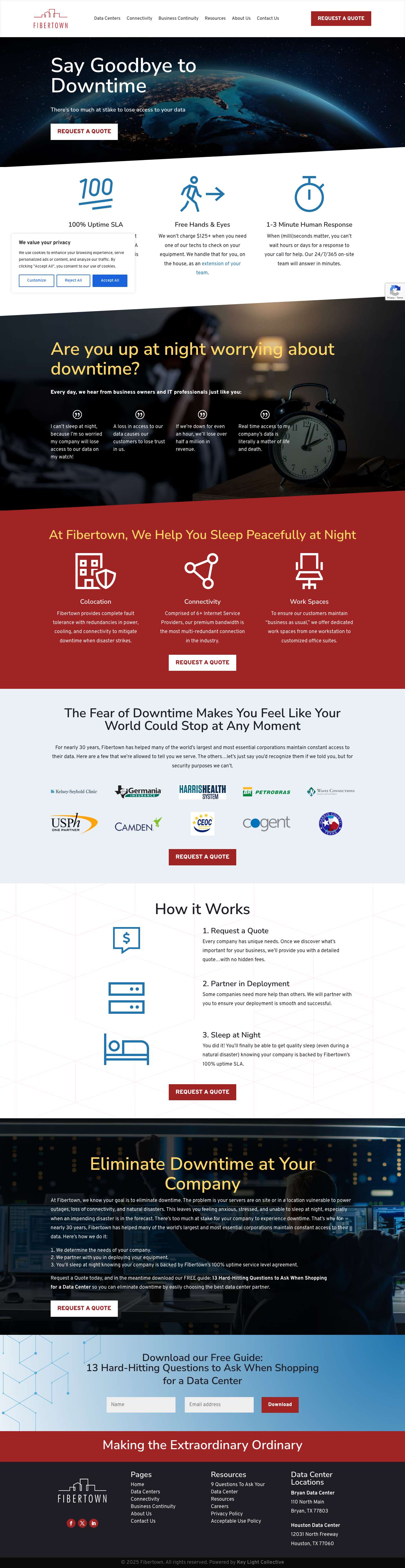 Eliminate Downtime with Fibertown's 100% Uptime SLA - Full Screenshot