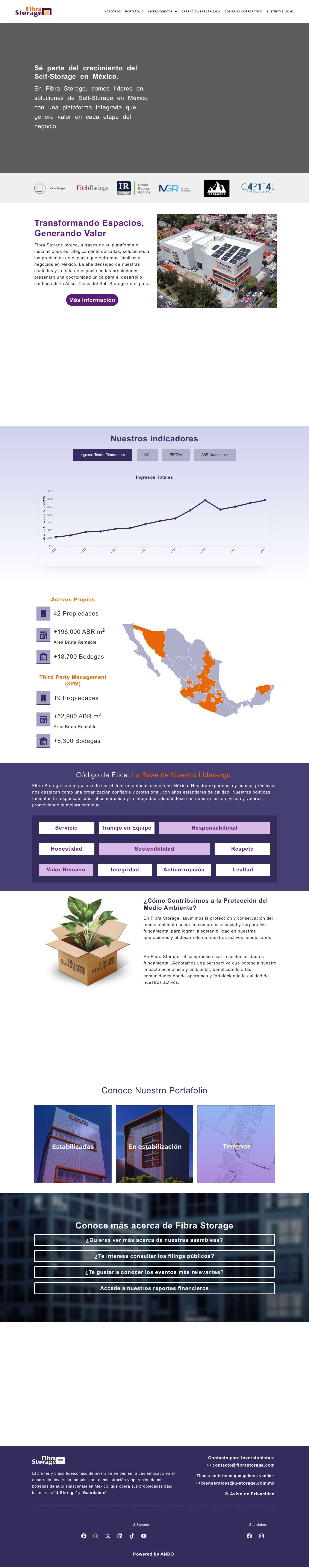 Soluciones de Self-Storage en México- Fibra Storage - Full Screenshot