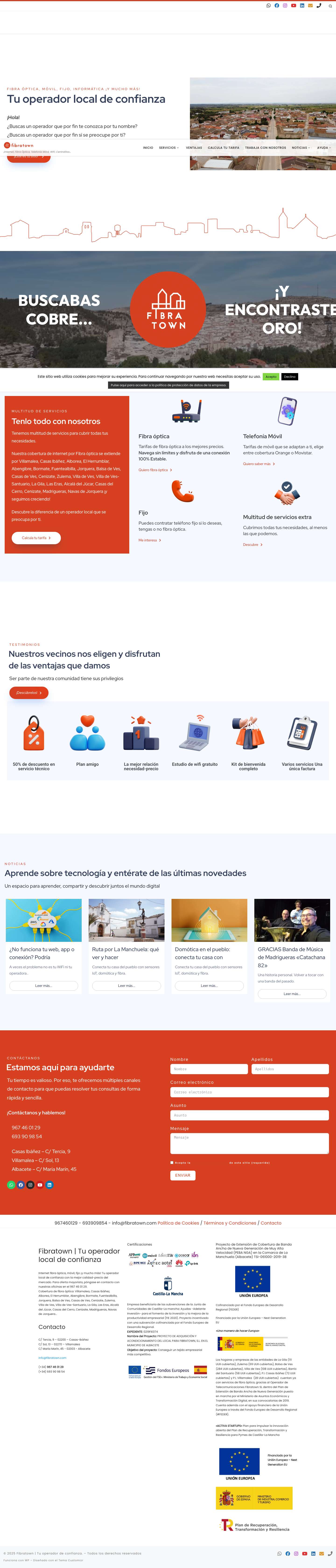 Fibratown | Tu operador local de confianza - Full Screenshot