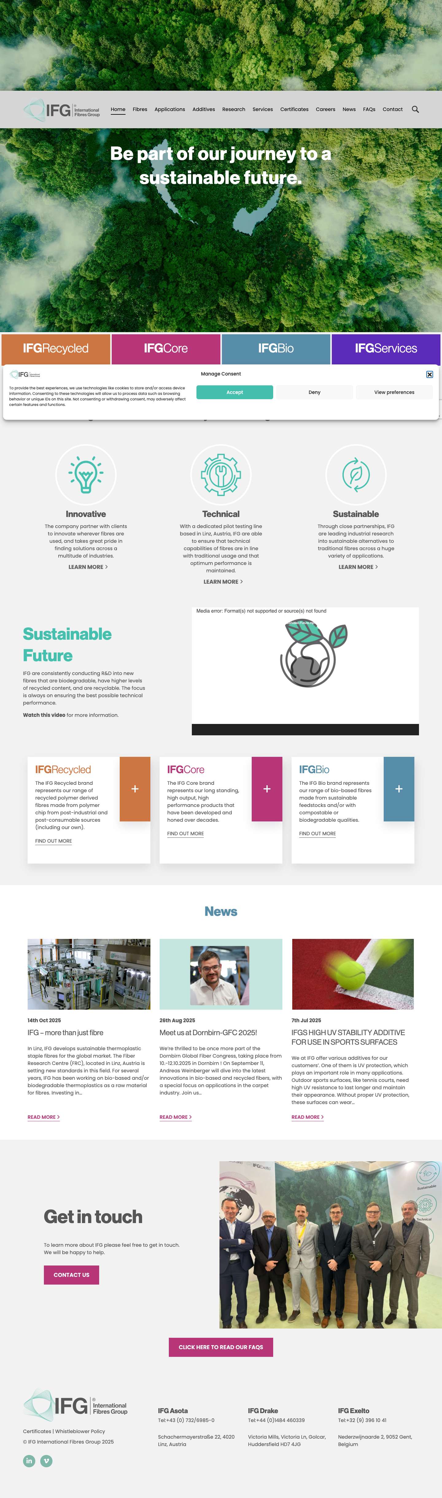 IFG International Fibres Group - IFG Asota IFG Drake IFG Exelto - Full Screenshot