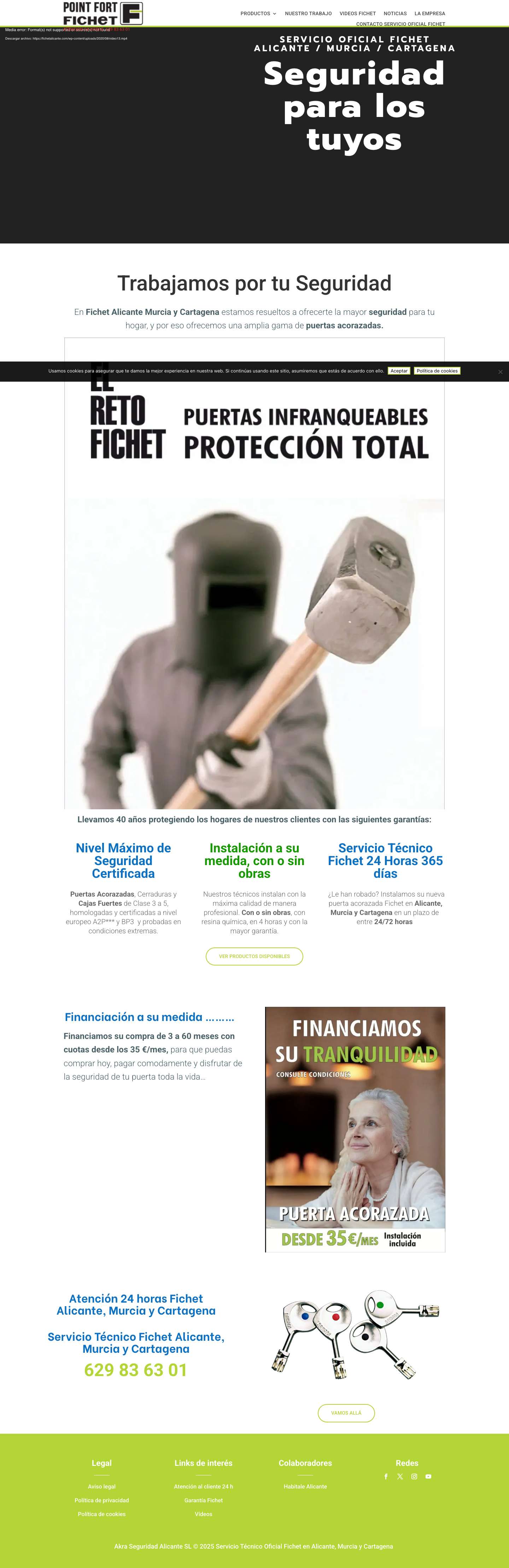 Servicio Oficial Fichet en Alicante, Murcia y Cartagena - Full Screenshot