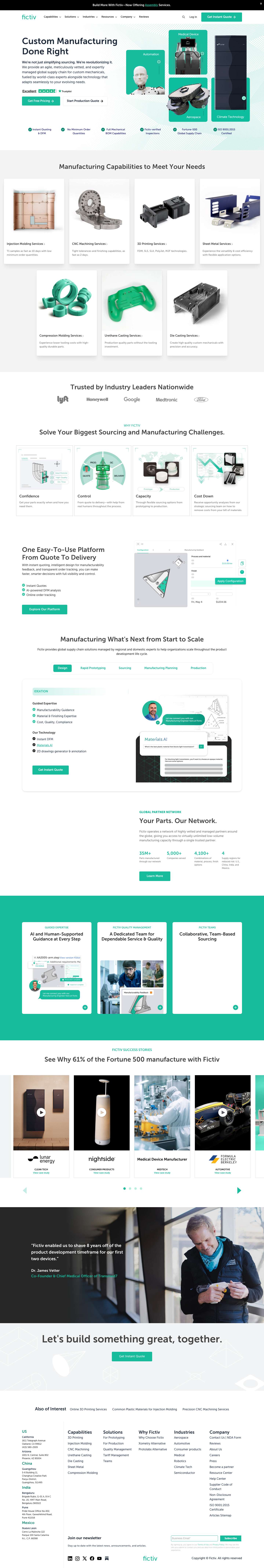 Fictiv: Sourcing Simplified for Custom Manufacturing - Full Screenshot