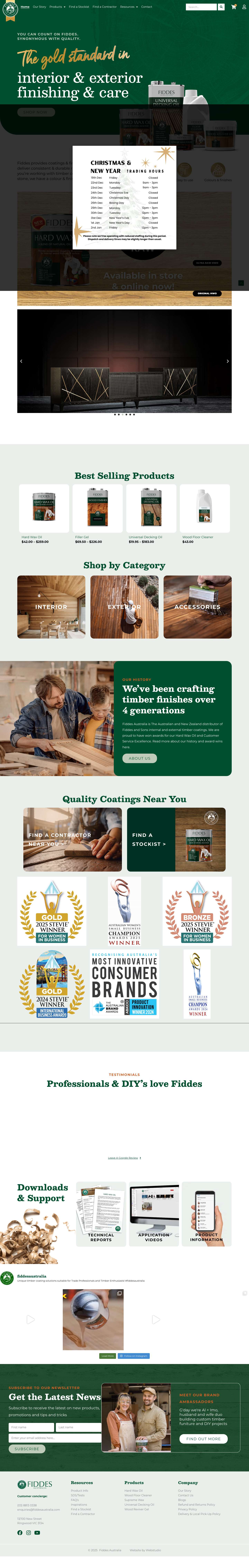 Fiddes Australia - Quality Timber Care - Full Screenshot