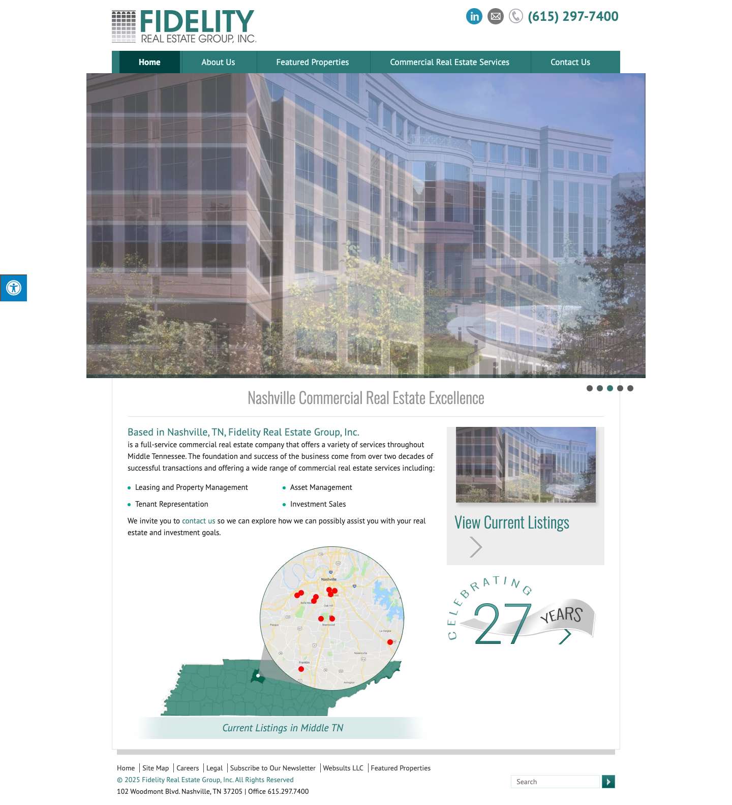 Nashville Commercial Real Estate - Fidelity Real Estate Group - Full Screenshot