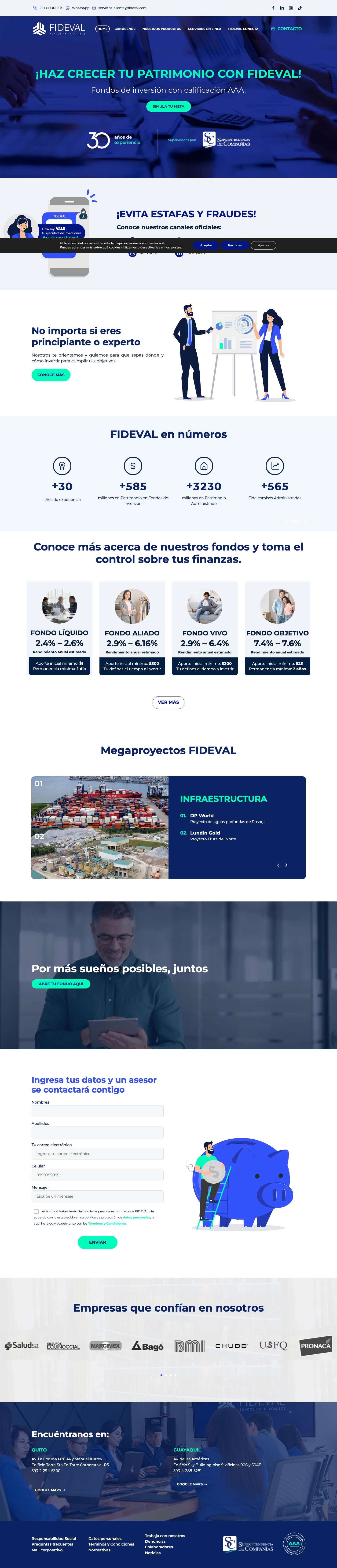 Fideval - Fondos de inversión - Full Screenshot