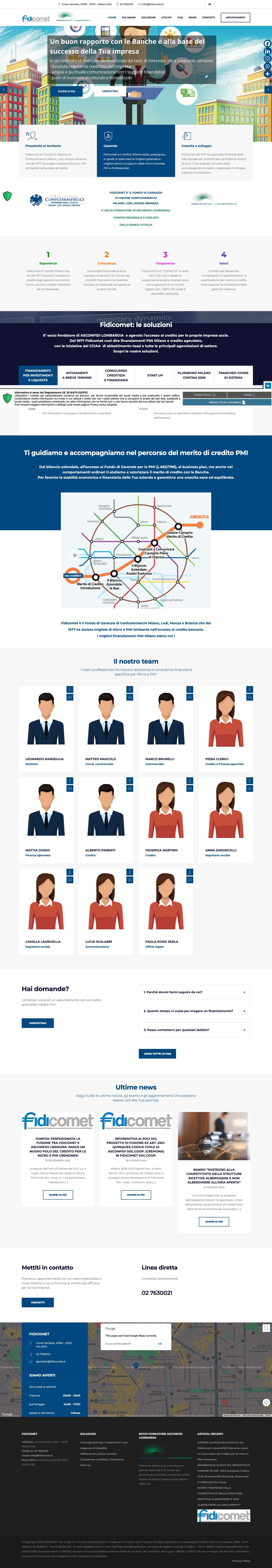 Fidicomet Milano - Finanziamenti Milano - Confidi Milano - Full Screenshot
