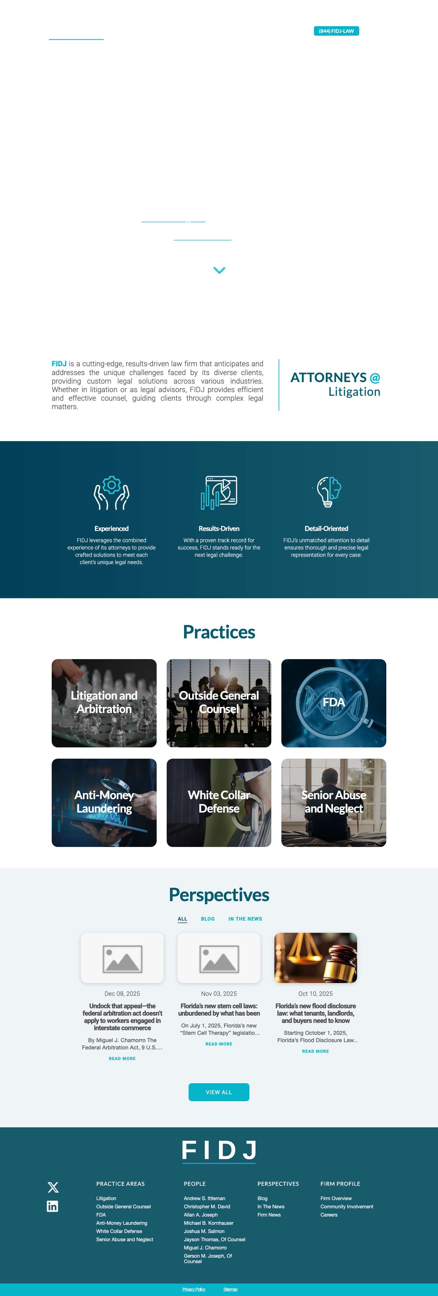 FIDJ | Complex Litigation & Regulatory Law FirmScroll to top - Full Screenshot