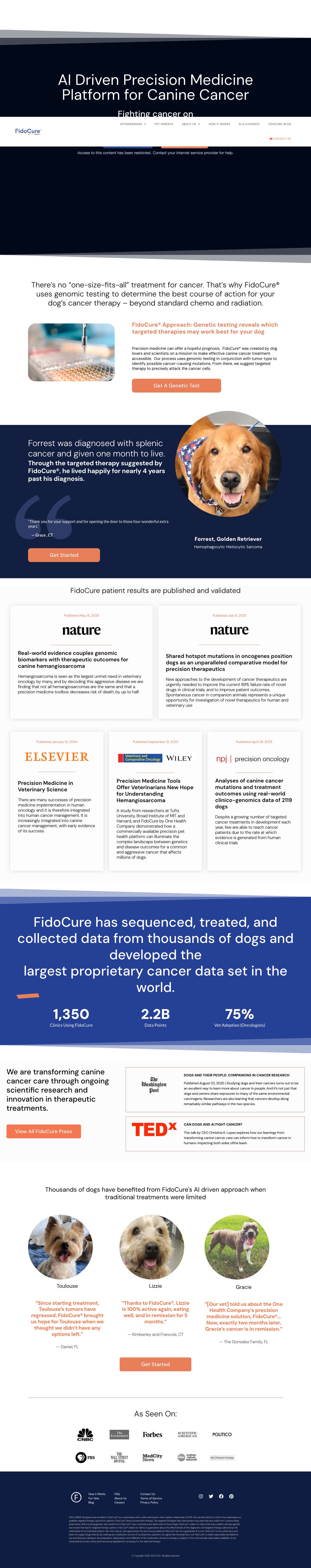 FidoCure – Transforming canine cancer treatment through personalized medicine. - Full Screenshot