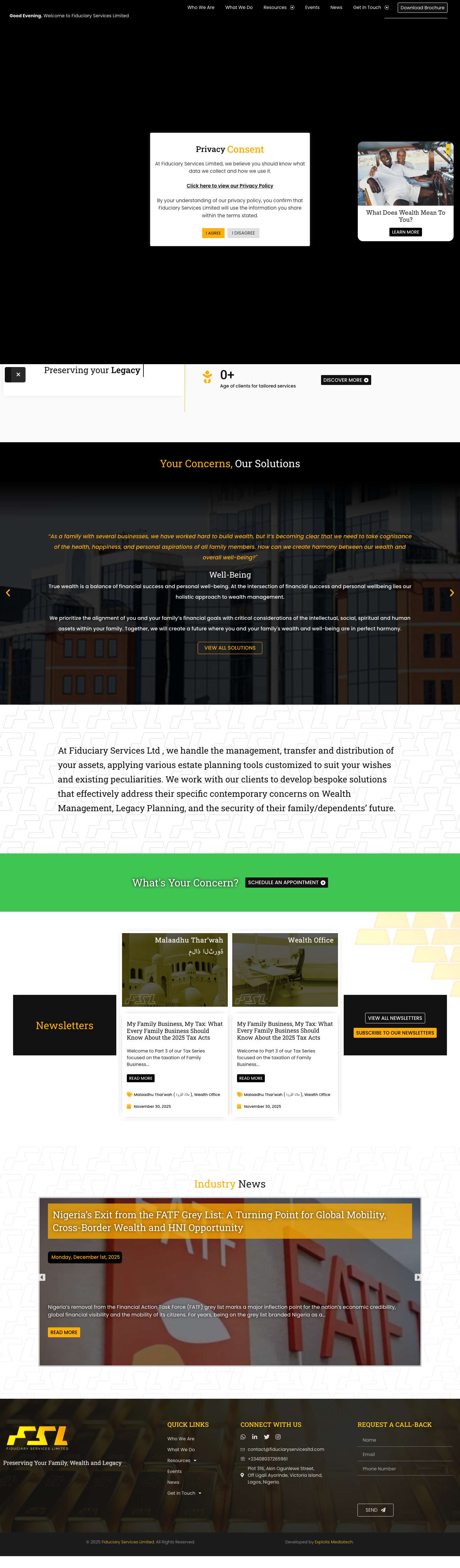 Home - Fiduciary Services Limited - Full Screenshot