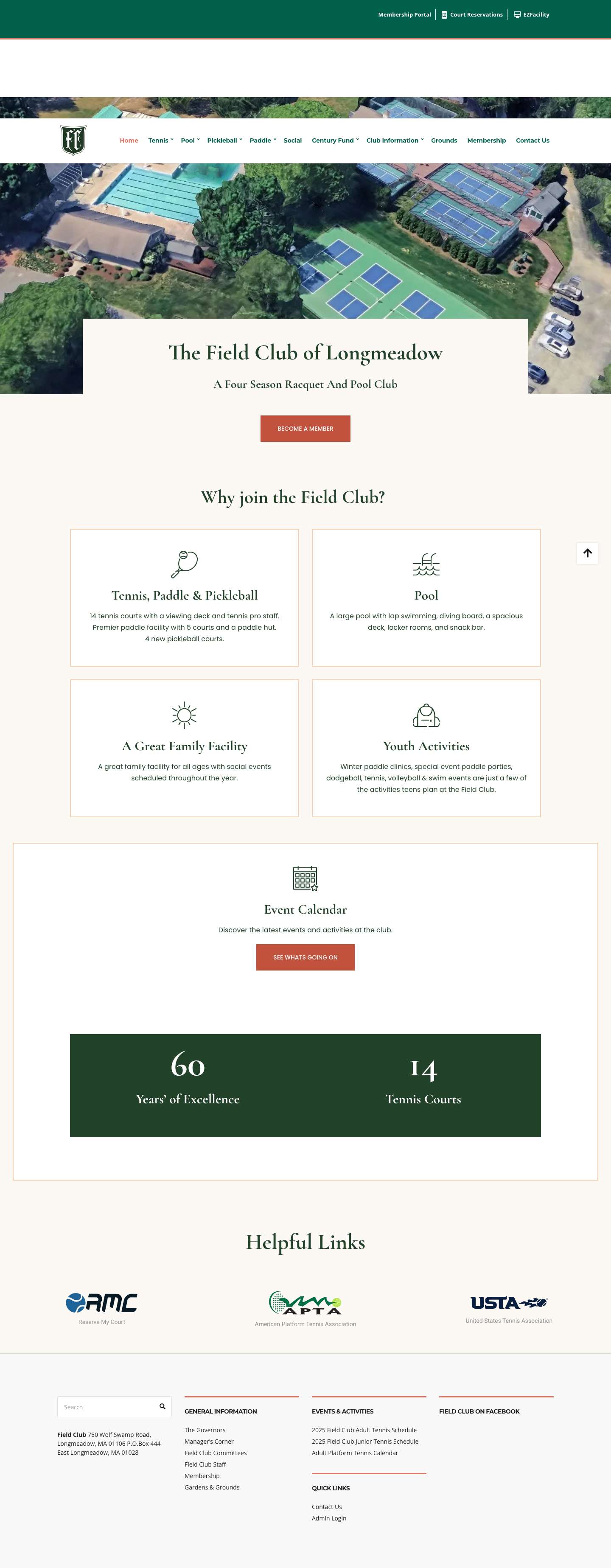 Welcome to the Field Club | Swim | Tennis | Paddle - Full Screenshot