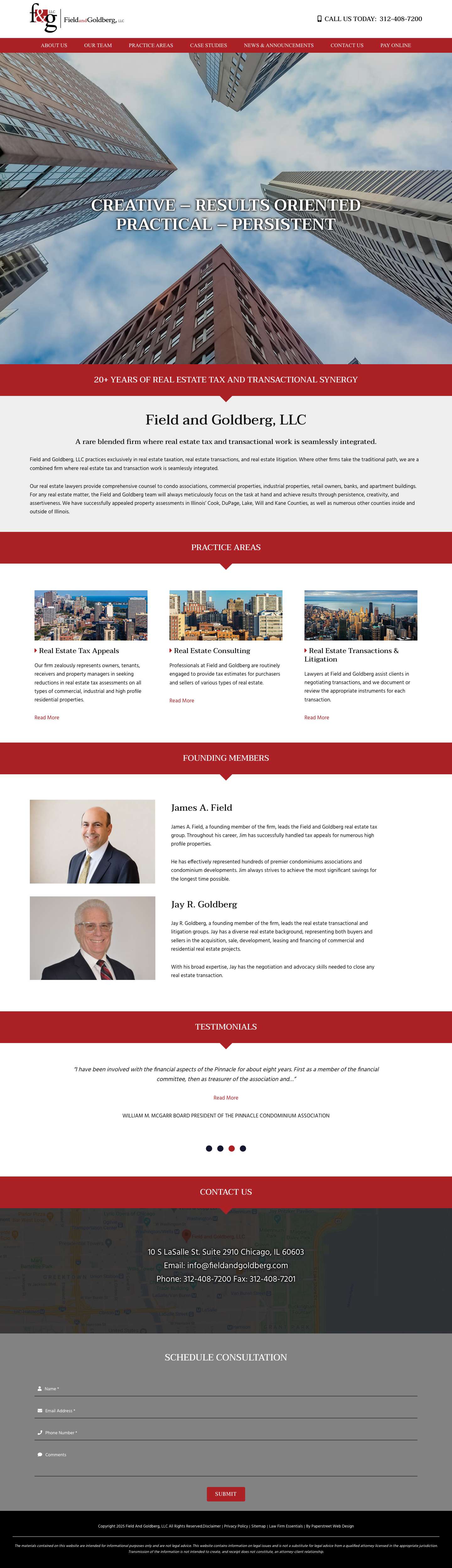 Illinois Real Estate Taxation and Transaction Law Firm | Field and Goldberg, LLC - Full Screenshot