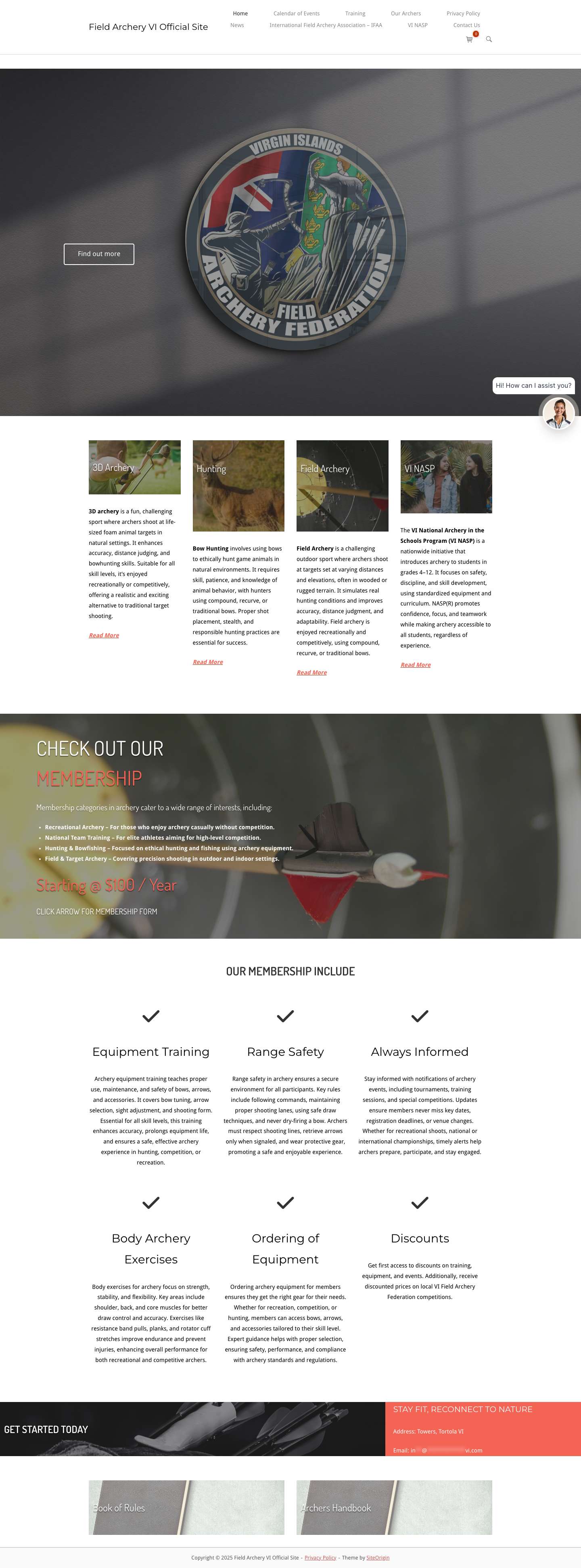 Field Archery VI Official Site – VI Field Archery Federation - Full Screenshot