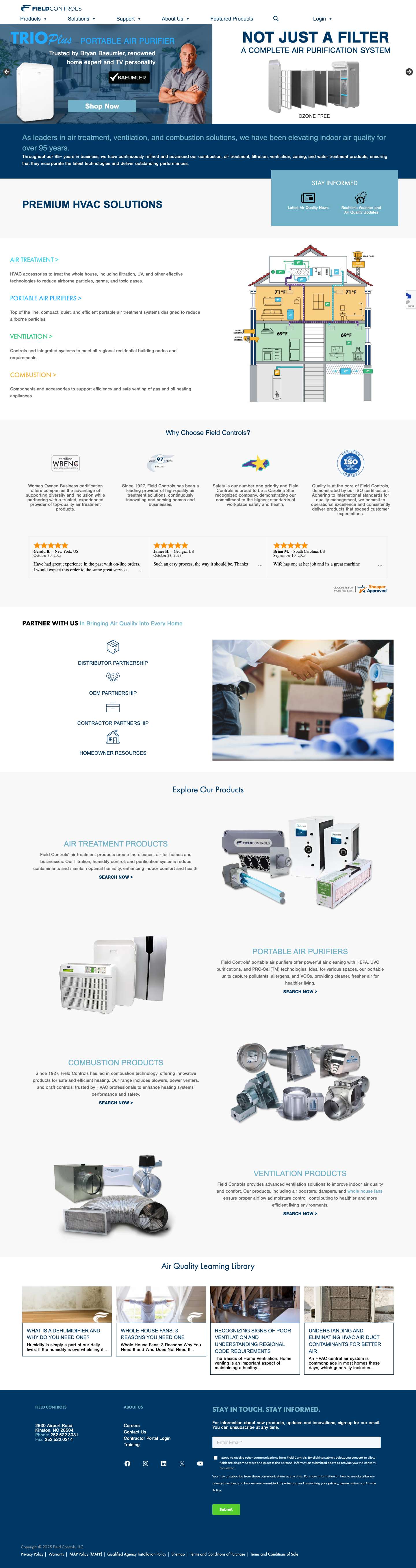 Premier Air Treatment Company, We Make Air Clean, Fresh & Pure - Full Screenshot