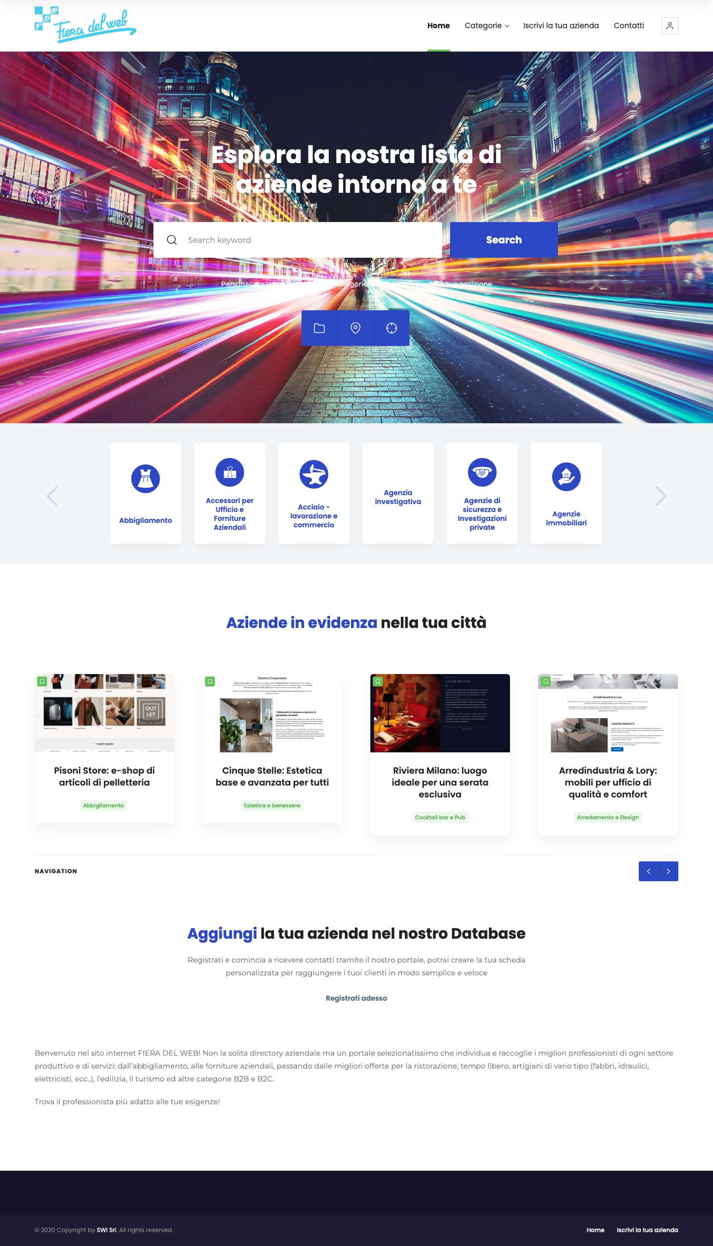 Benvenuto in Fiera del Web - Fiera del Web - Full Screenshot