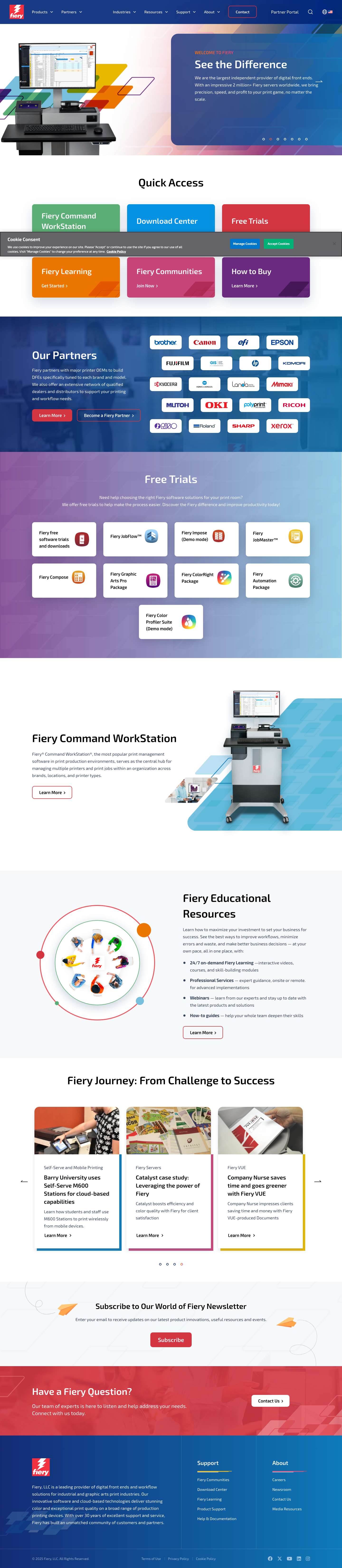 Fiery - Digital Print Servers (DFEs) and Workflow Solutions - Full Screenshot