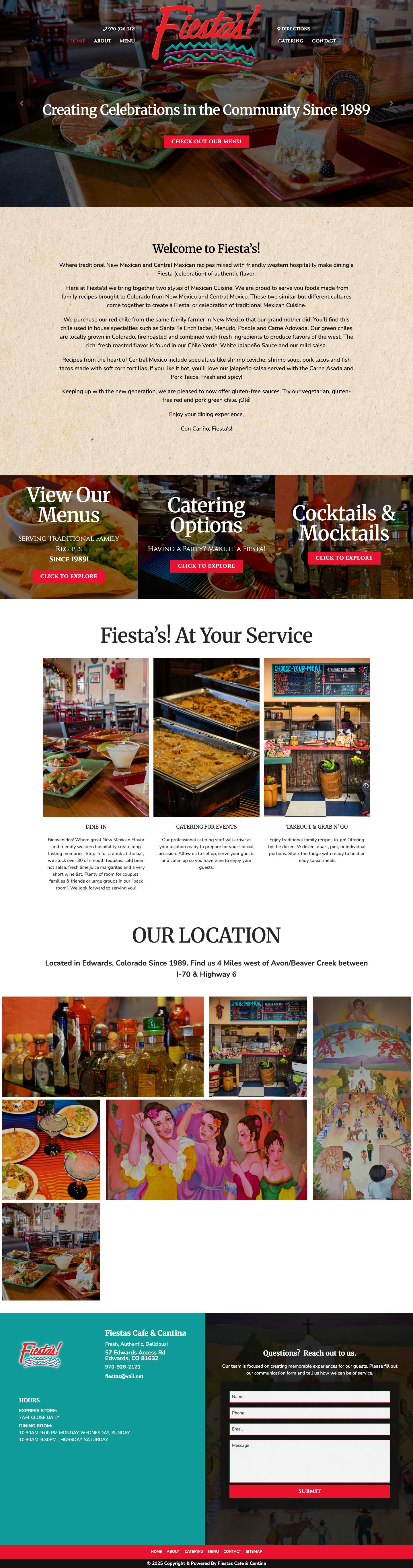 Fiestas Cafe & Cantina — Authentic Mexican in Colorado call | Fiestas Cafe & CantinaFiestas Cafe & Cantina — Authentic Mexican in Colorado call - Full Screenshot