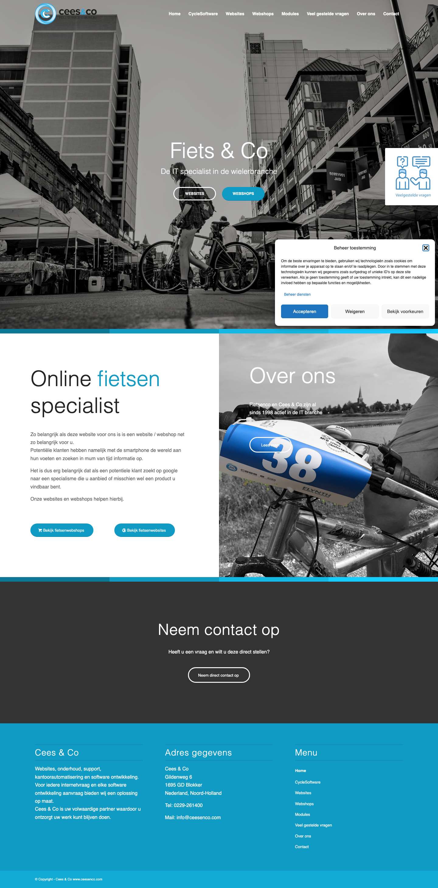 Online specialist in de fietsen- en tweewielerbranche - Fiets & CoScroll naar volgende sectieScroll naar bovenzijde - Full Screenshot