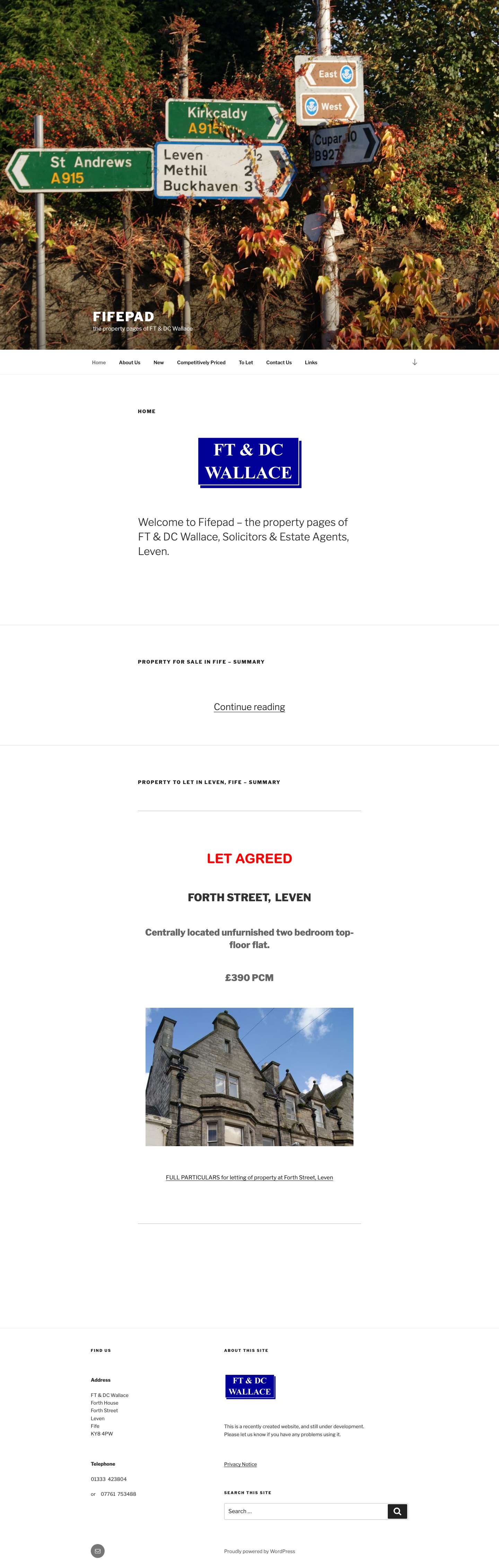 Fifepad – the property pages of FT & DC Wallace - Full Screenshot
