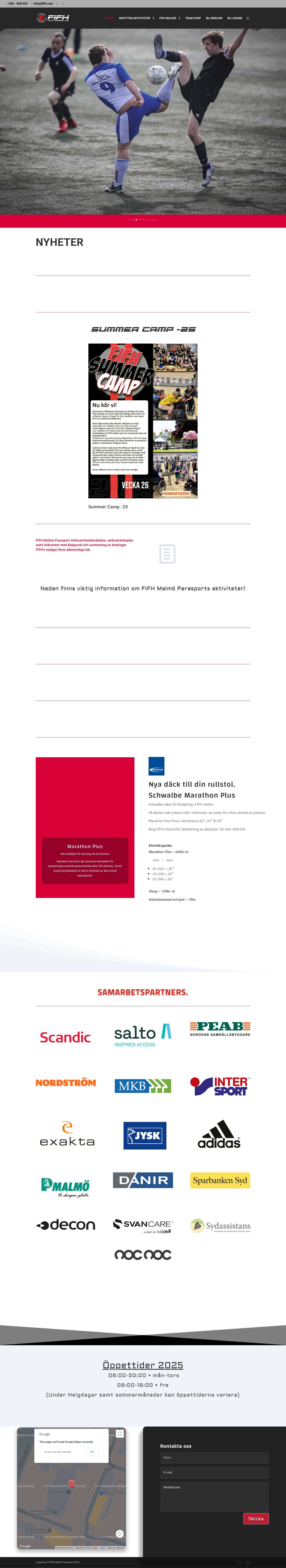 FIFH Malmö Parasport | The No1 Parasport Club in Europe - Full Screenshot