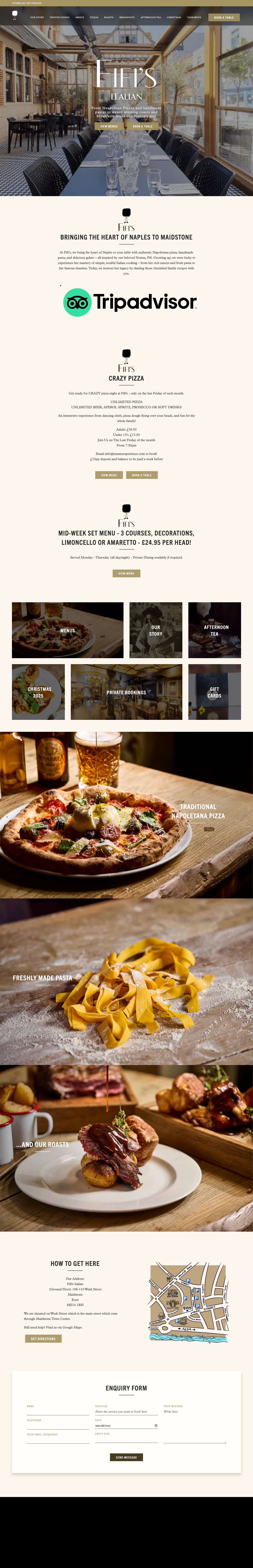 FiFi's Italian Maidstone • Pizzas, Pastas & Roasts Made Our Nonna’s WayArtboard 1Fifis LogoFifis LogoFifis LogoArtboard 1 - Full Screenshot