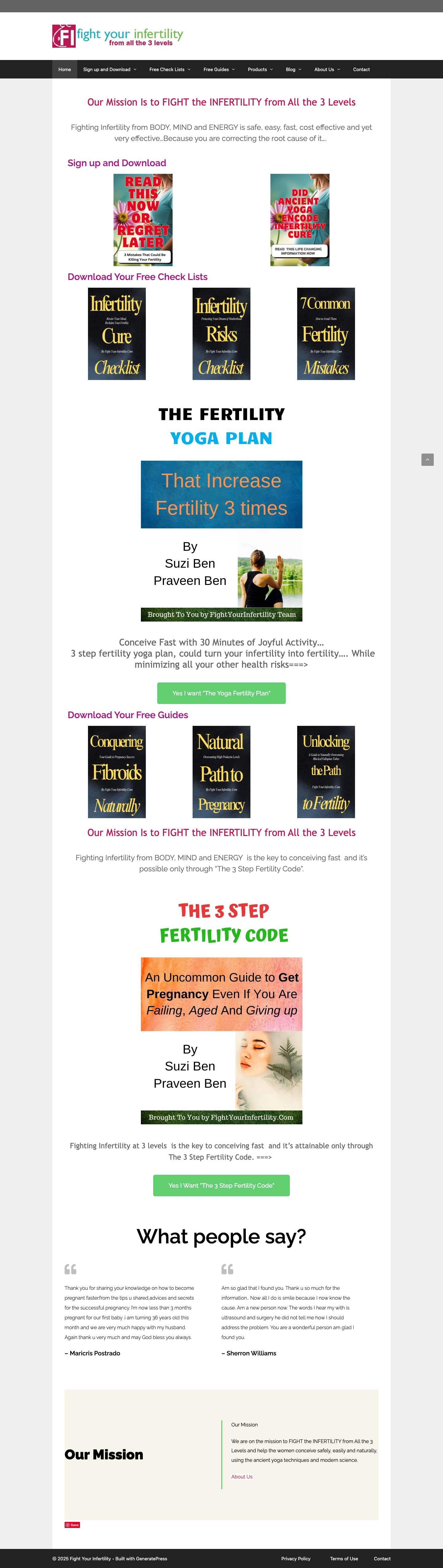 Home - Fight Your Infertility - Full Screenshot