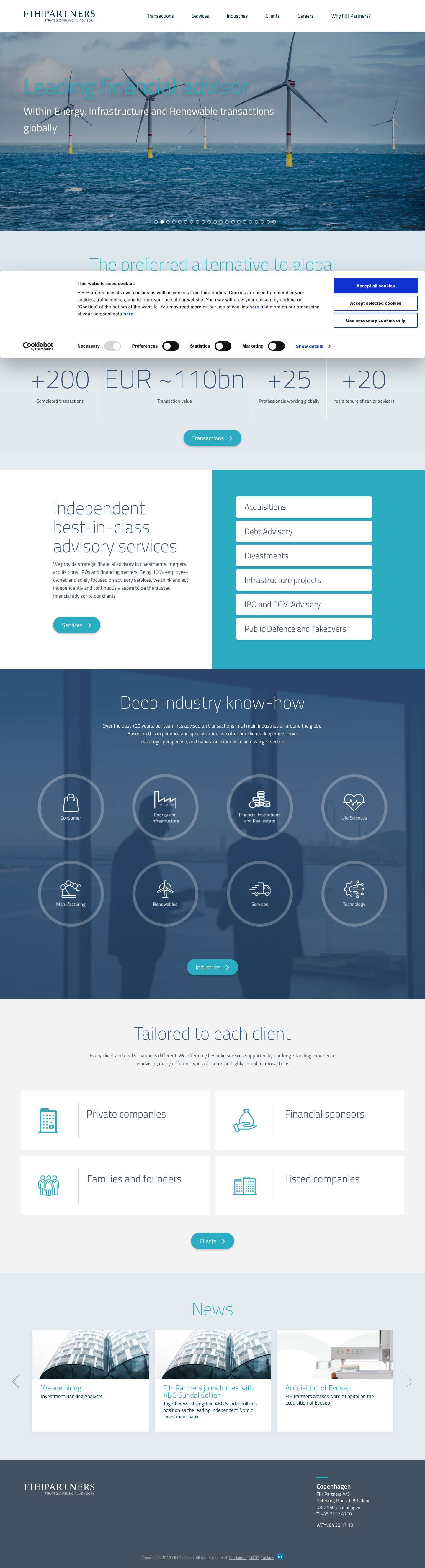 The preferred alternative to global investment banks - FIH Partners - Full Screenshot