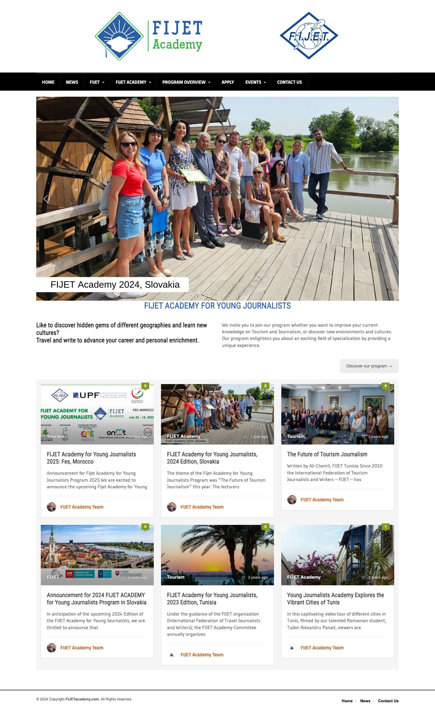 Home - FIJET Academy - Full Screenshot