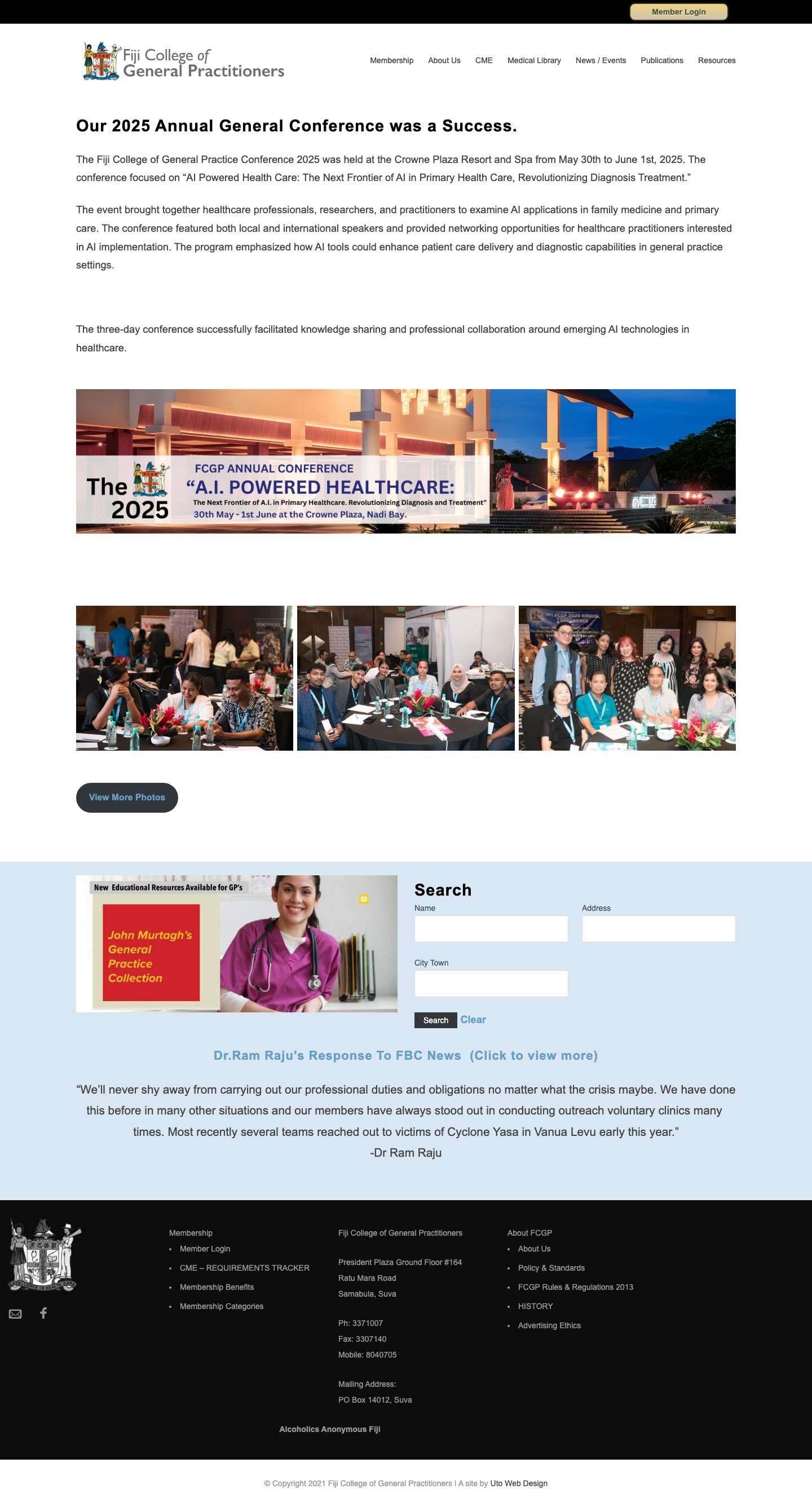 FCGP – Fiji College of General Practitioners - Full Screenshot