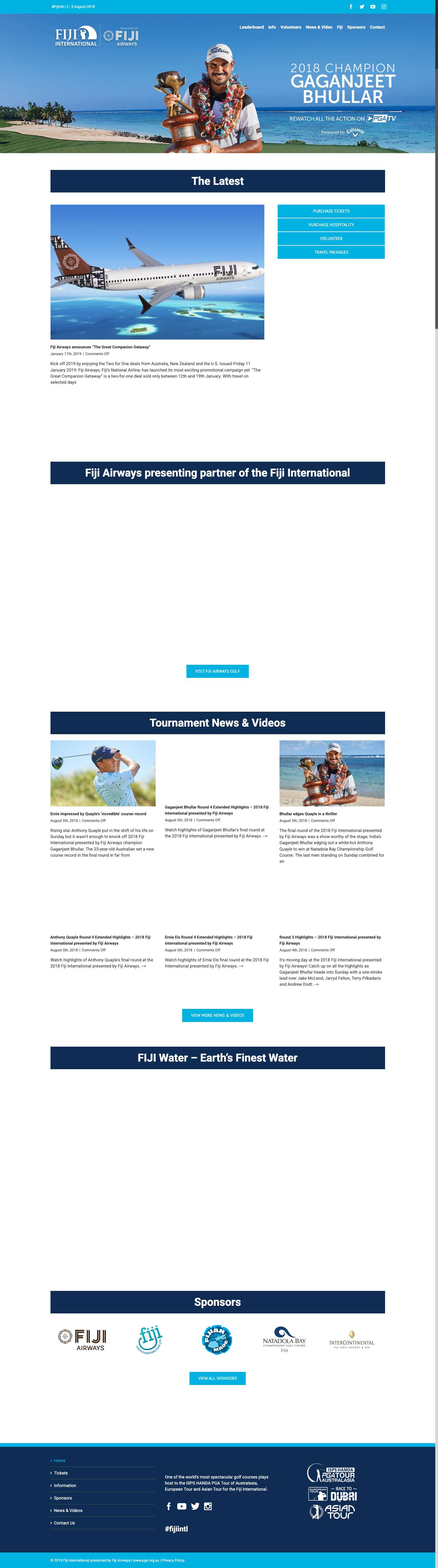 Fiji International | The official website of the Fiji International • Professional Golf Tournament • August 17 - 20, 2017 - Full Screenshot