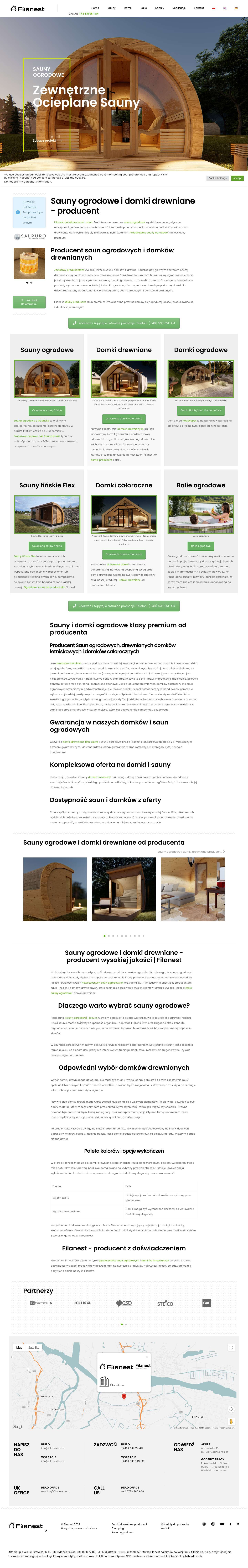 Sauny fińskie i domki drewniane. Zamów prosto od producenta. - Full Screenshot