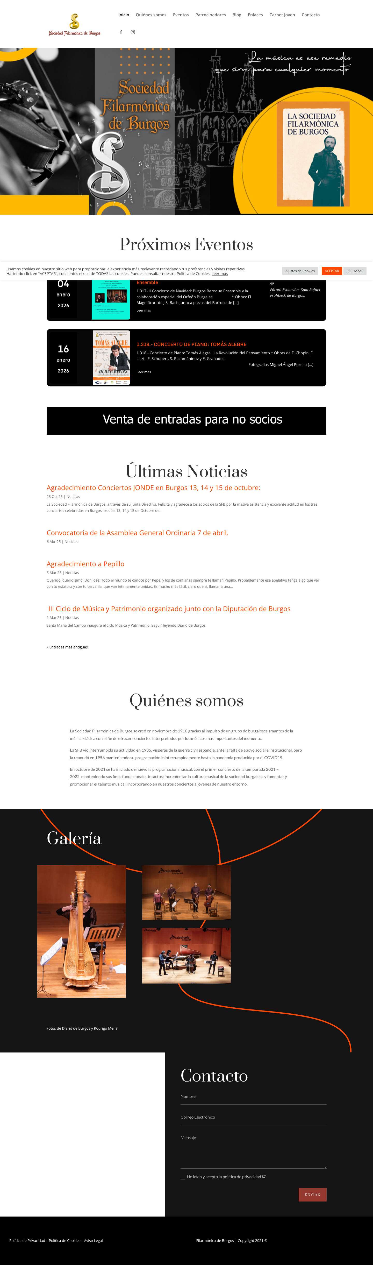 Sociedad Filarmónica de Burgos | Filarmónica de Burgos - Full Screenshot