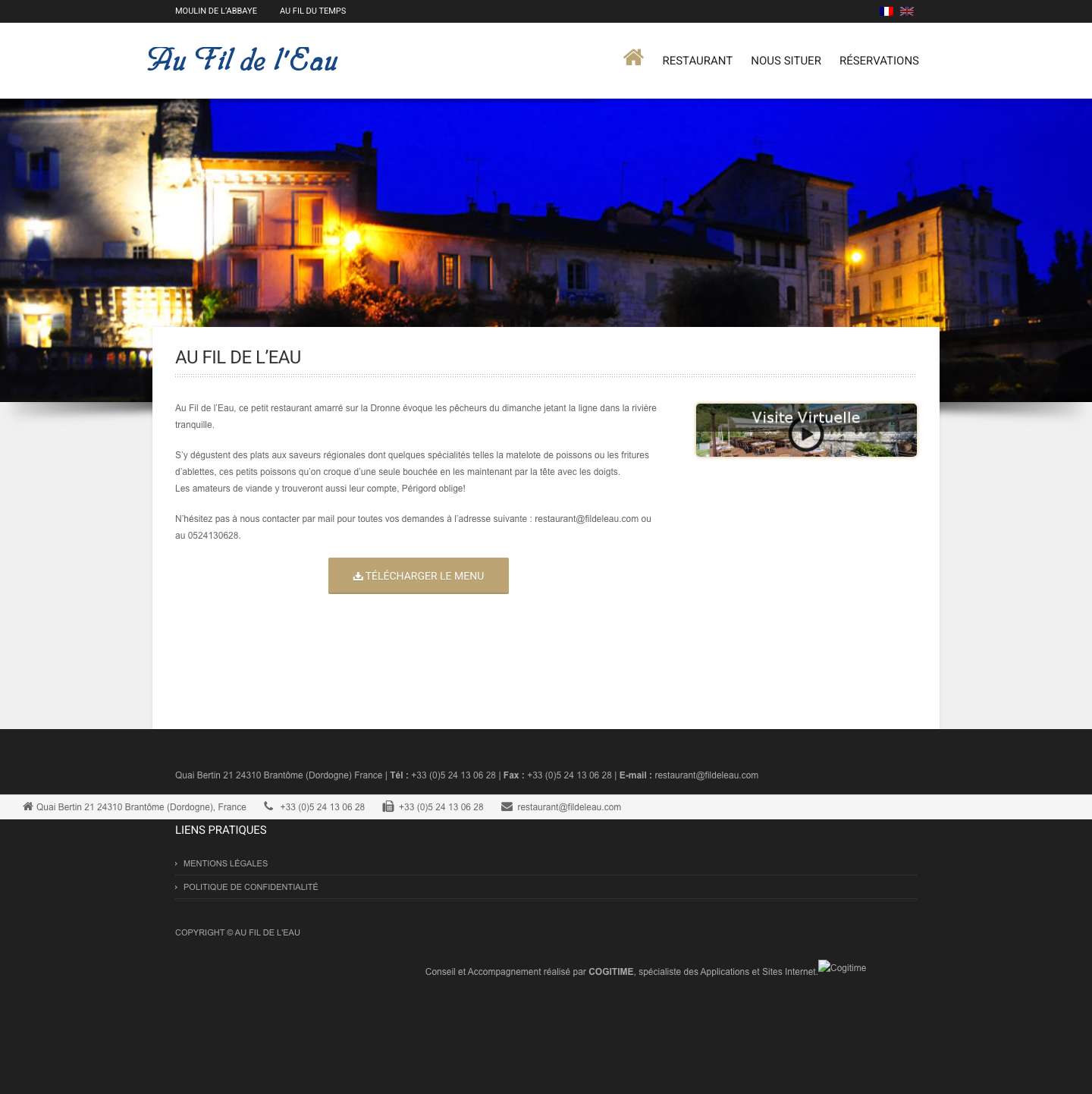 Au Fil de l'Eau - Au Fil de l'EauAu Fil de l'Eau | Un site utilisant Réseau Le Moulin de l’Abbaye - Full Screenshot