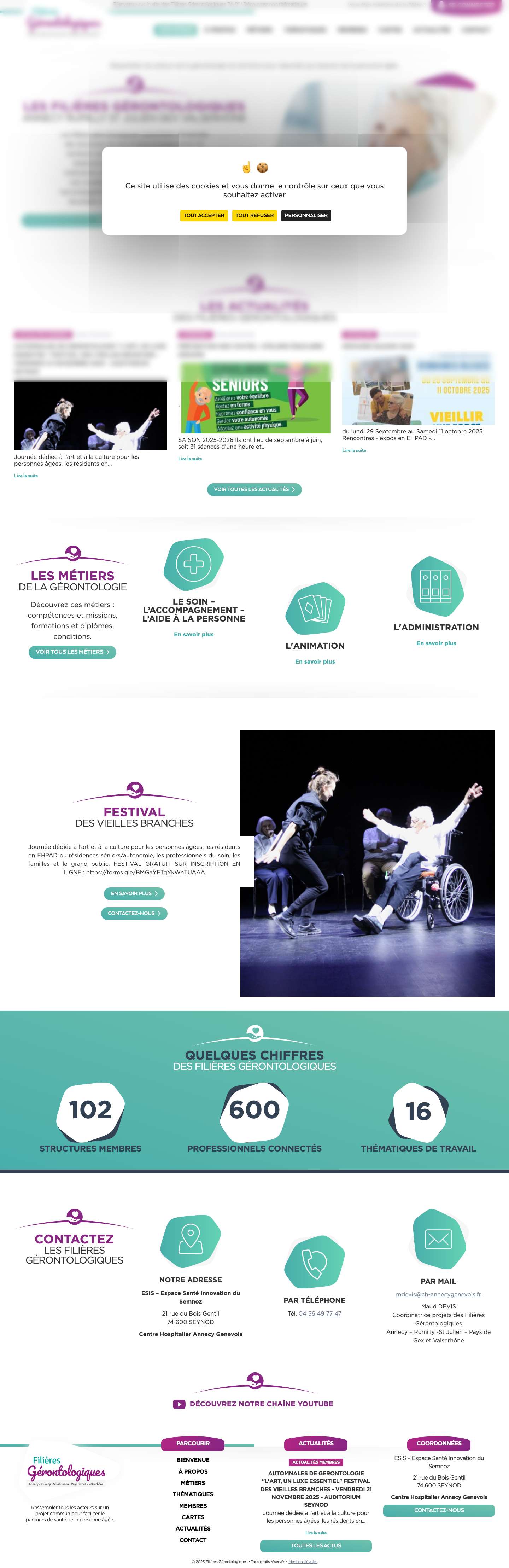 Bienvenue | Filières Gérontologiques Annecy - Rumilly - Saint-Julien - Pays de Gex - Bellegarde - Full Screenshot