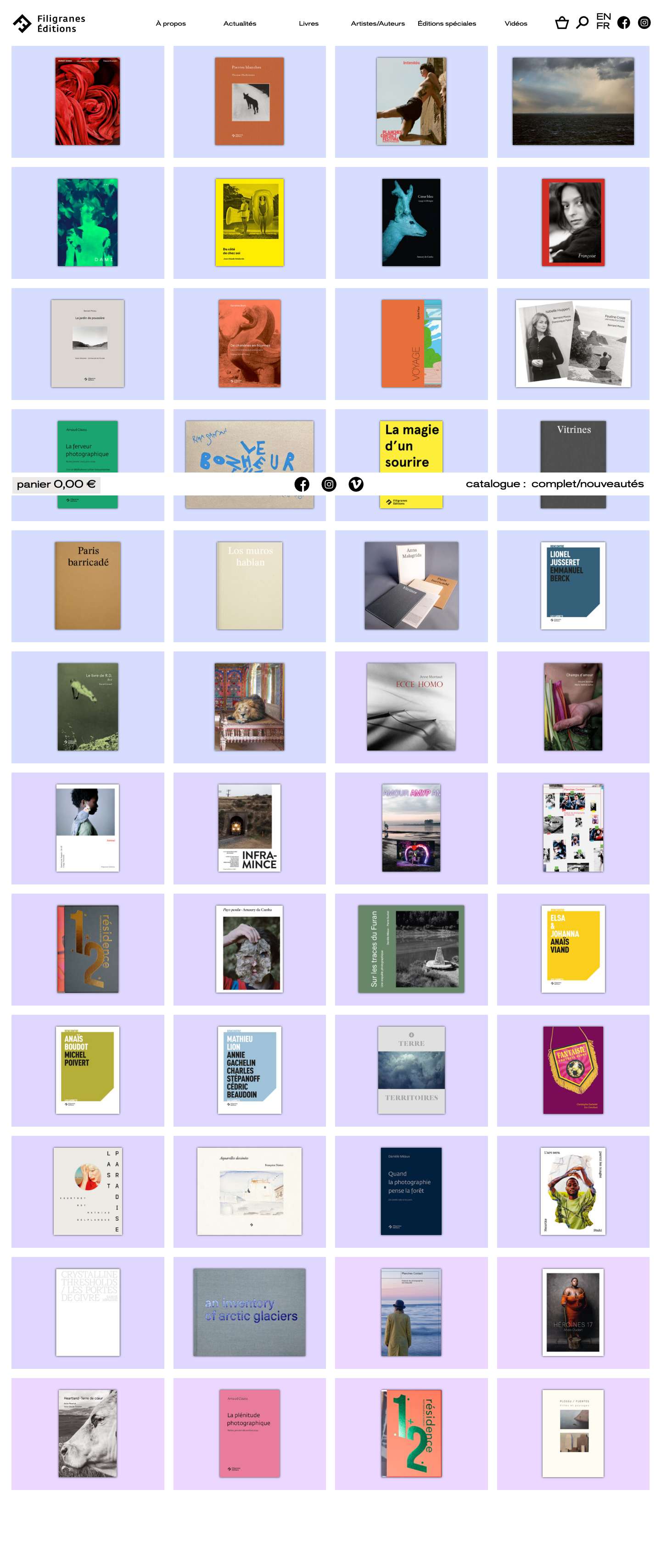 Accueil - Filigranes Éditions - Full Screenshot