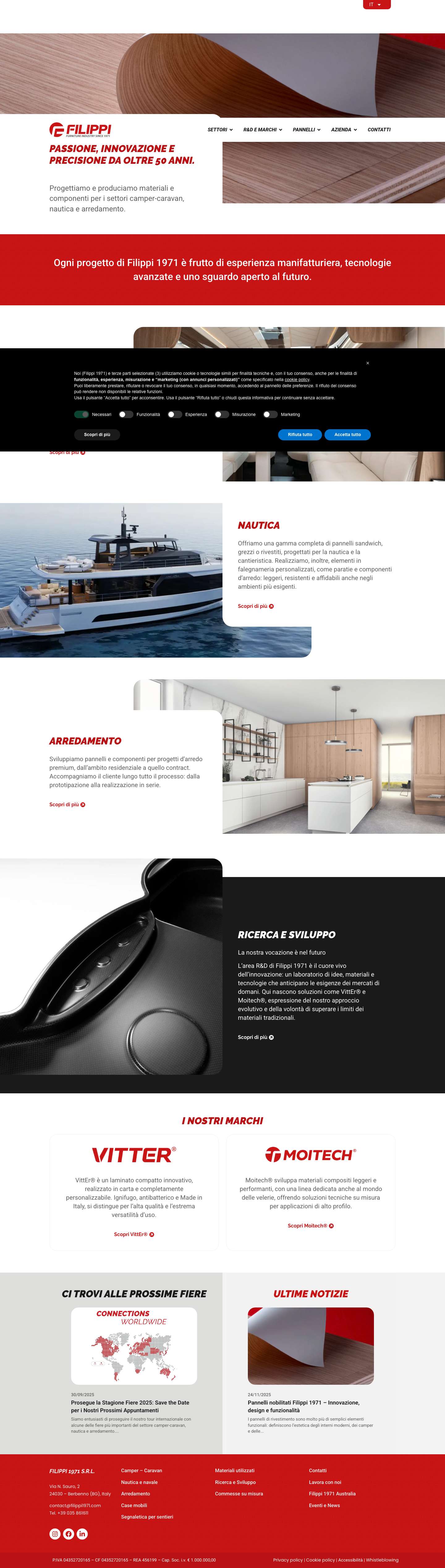 Filippi 1971 srl - Furniture Industry since 1971 - Full Screenshot