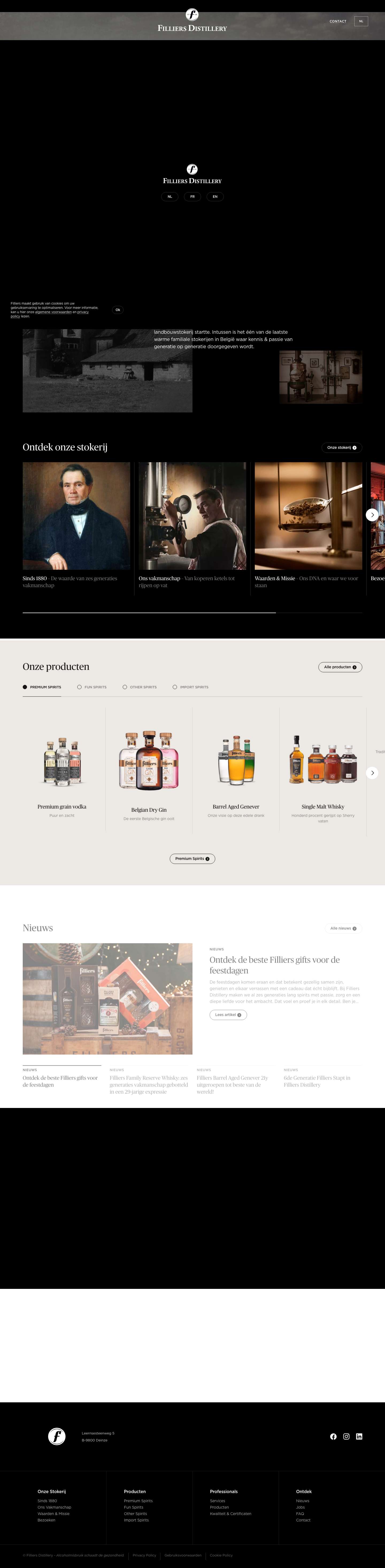 Home | Filliers Distillery - Full Screenshot