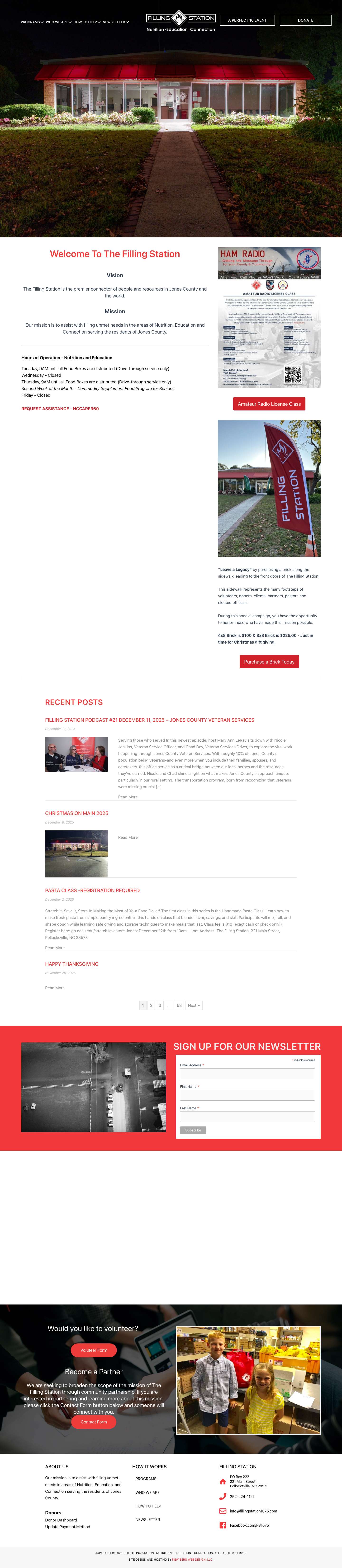 Home - The Filling Station | Nutrition - Education - Connection - Full Screenshot