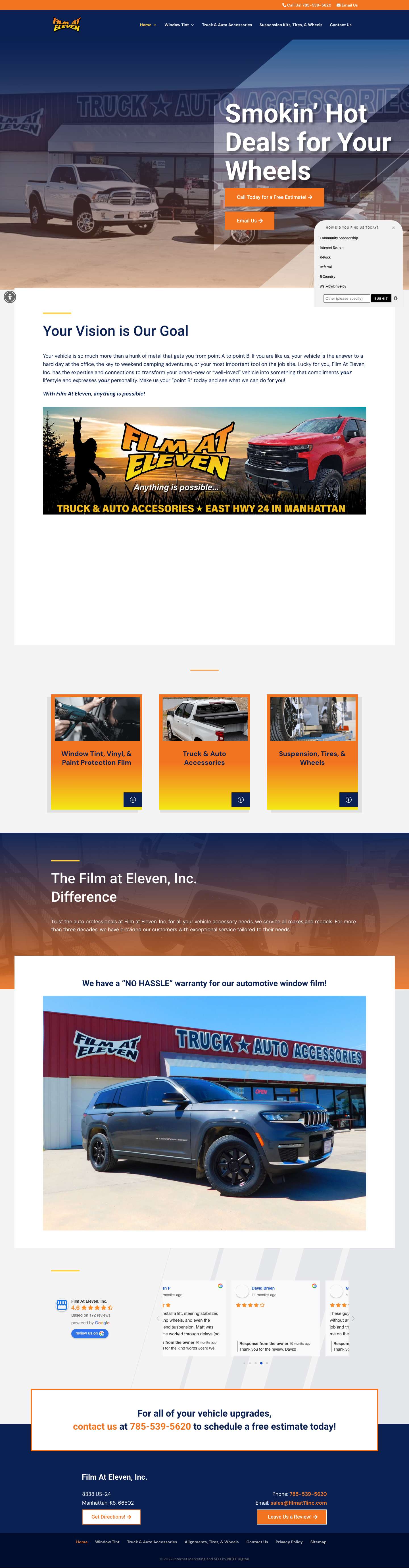 Truck and Auto Accessories in Manhattan, KS | Film at Eleven, Inc. - Full Screenshot