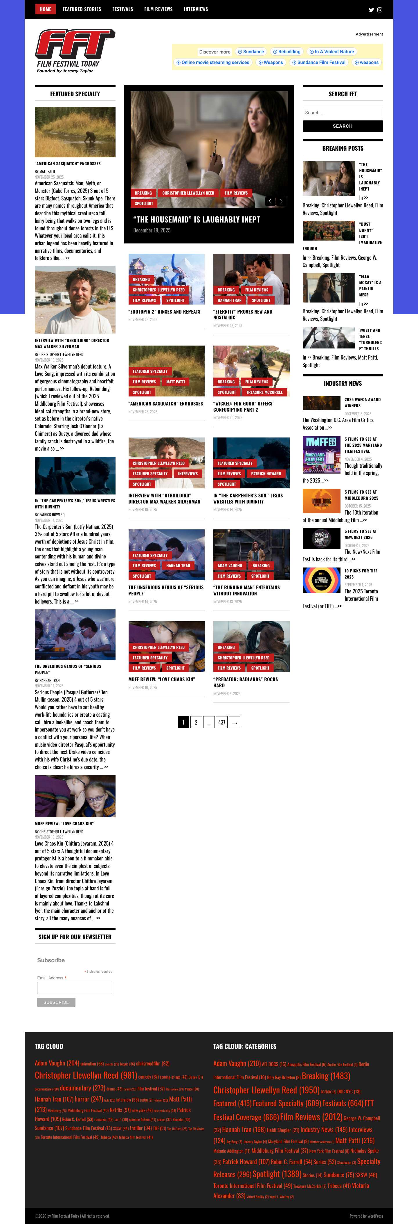 Film Festival Today - The Business of Film and Entertainment - Full Screenshot