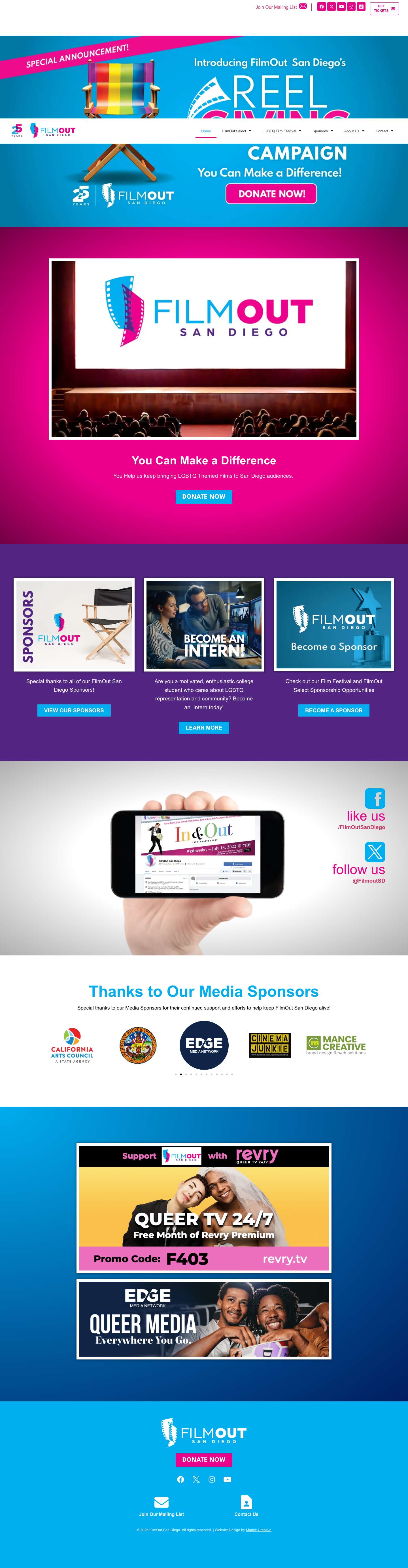 Home - Filmout San Diego - Full Screenshot