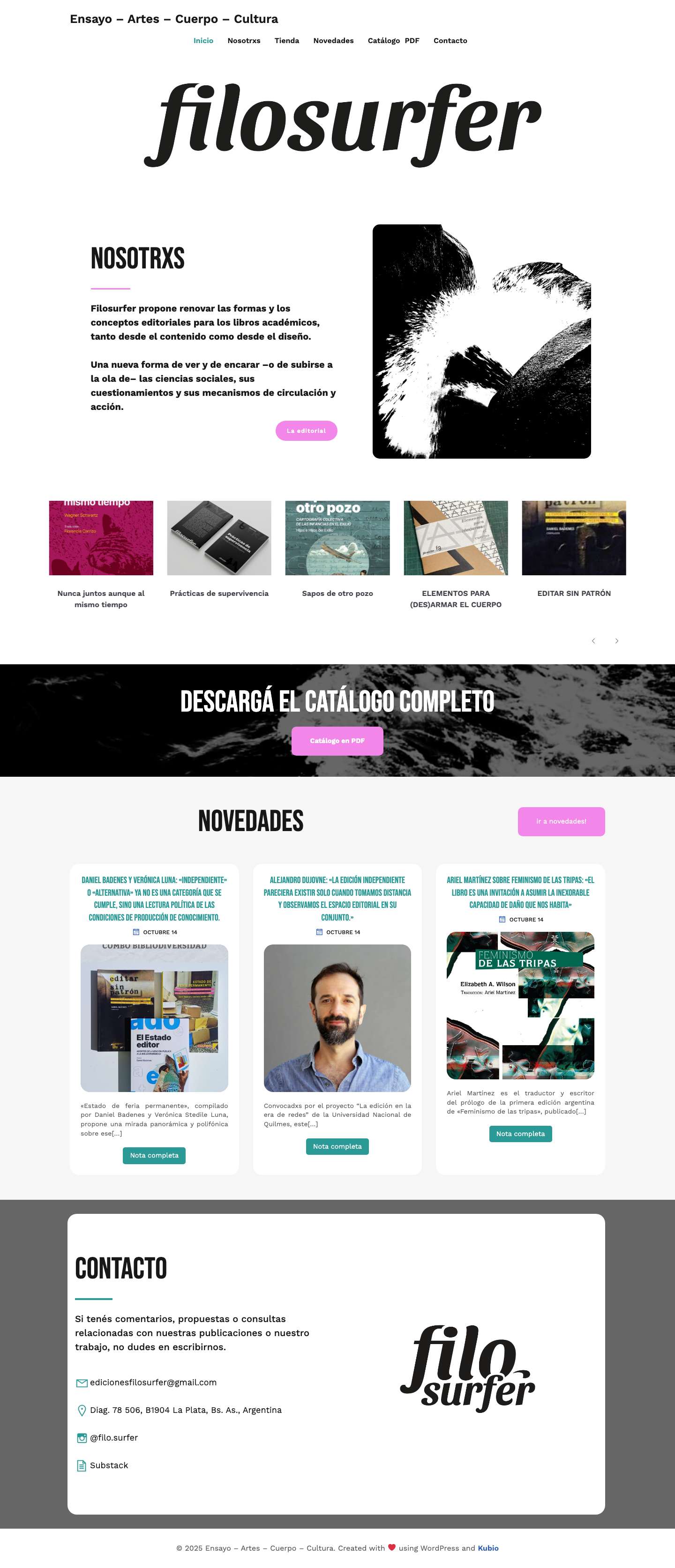 Ensayo – Artes – Cuerpo – Cultura - Full Screenshot