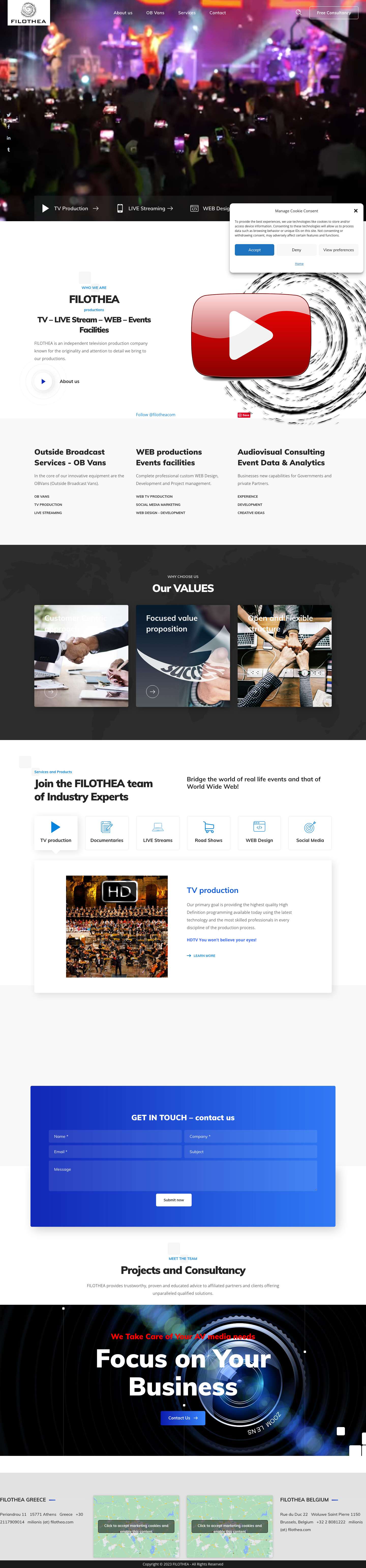 FILOTHEA | TV - LIVE Stream - WEB - Event Facilities - Full Screenshot