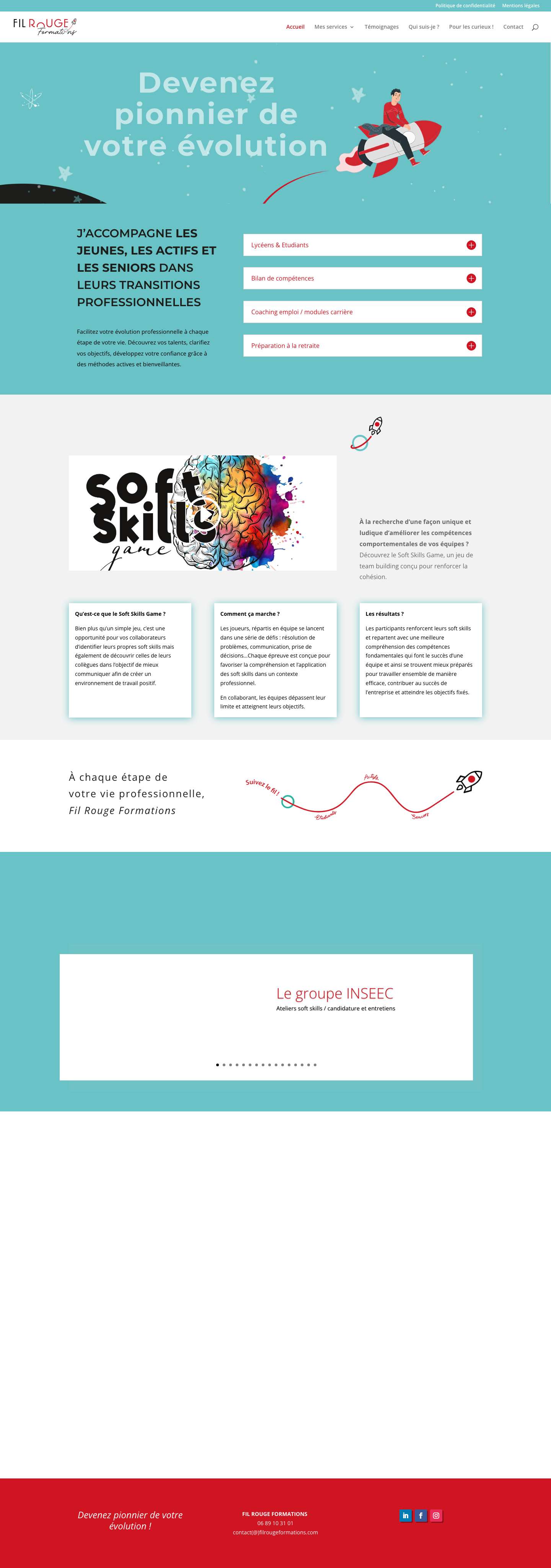 Accueil - Fil Rouge Formations Devenez pionnier de votre évolution ! - Full Screenshot