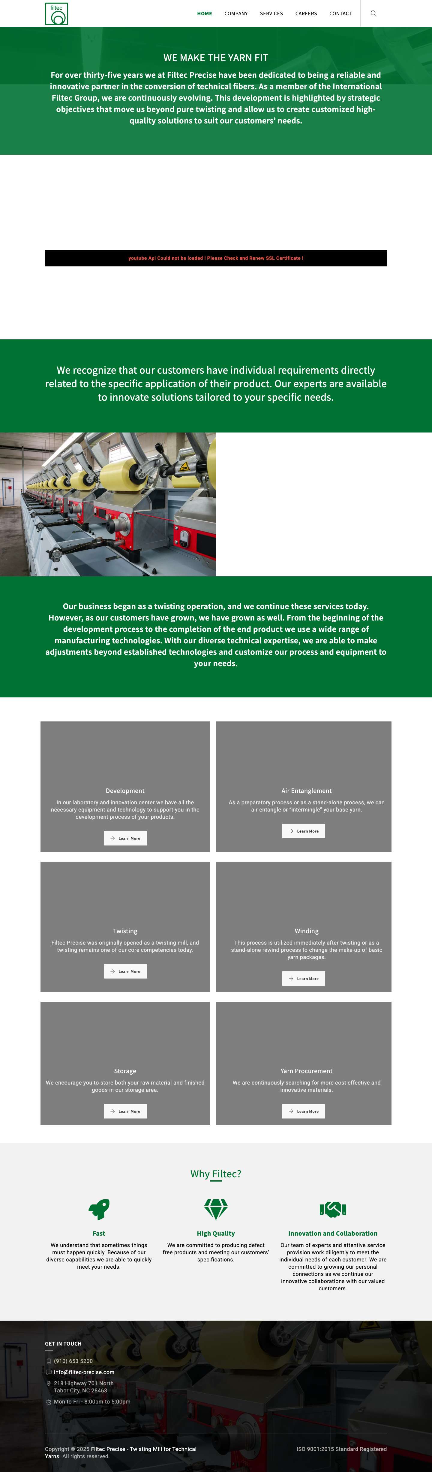 Filtec Precise – Twisting Mill for Technical Yarns – We Make the Yarn Fit - Full Screenshot