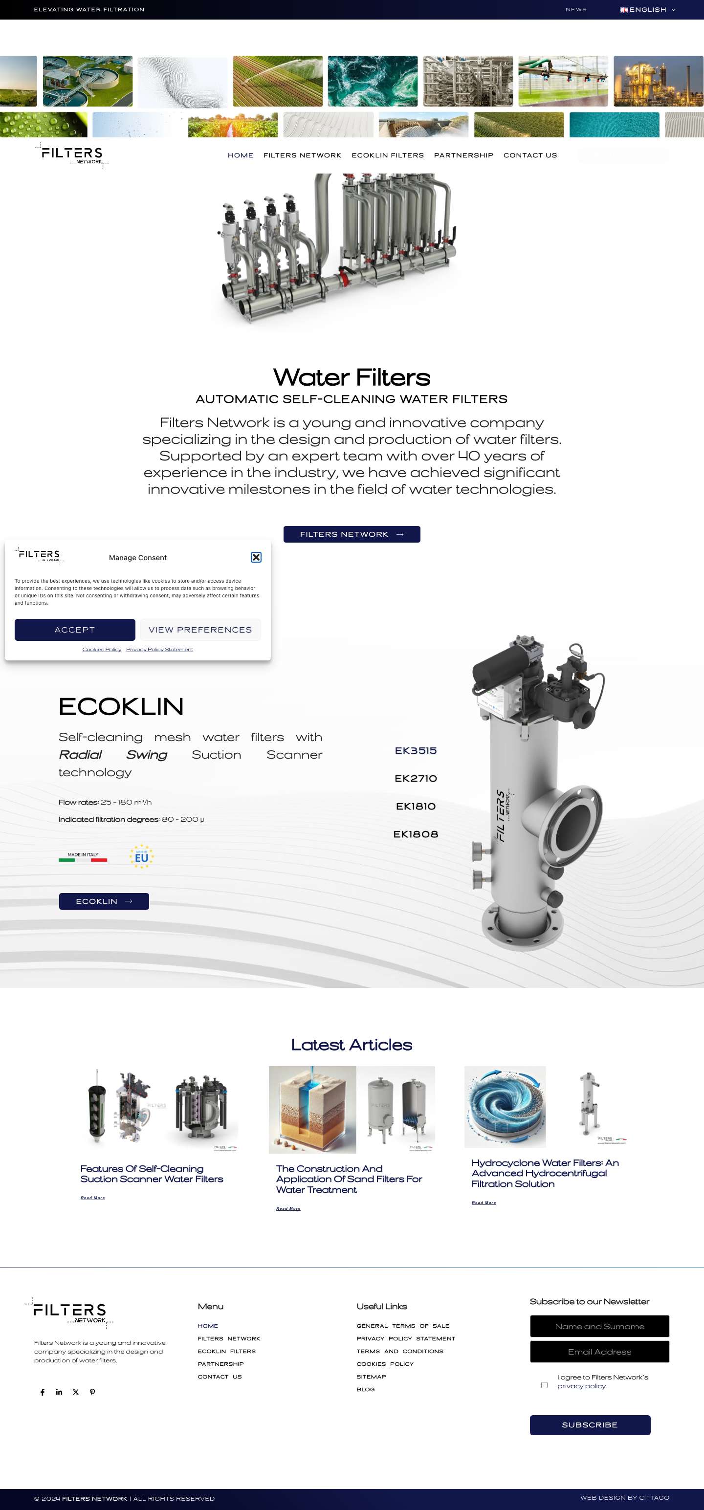 Automatic Self-Cleaning Water Filters - Filters Network - Full Screenshot